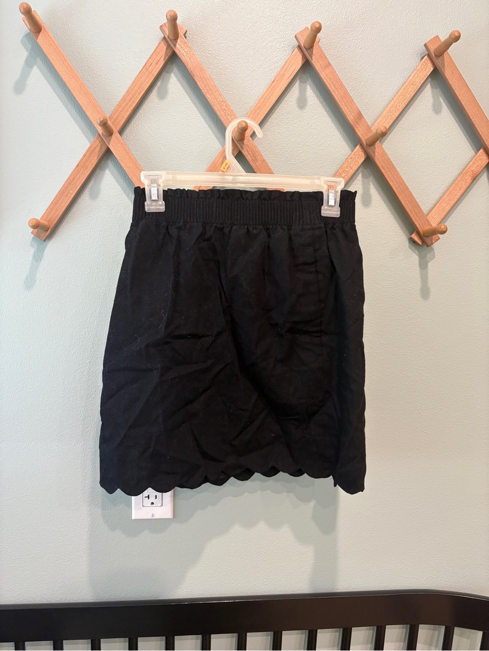 J. Crew Black Scalloped Hem Mini Skirt